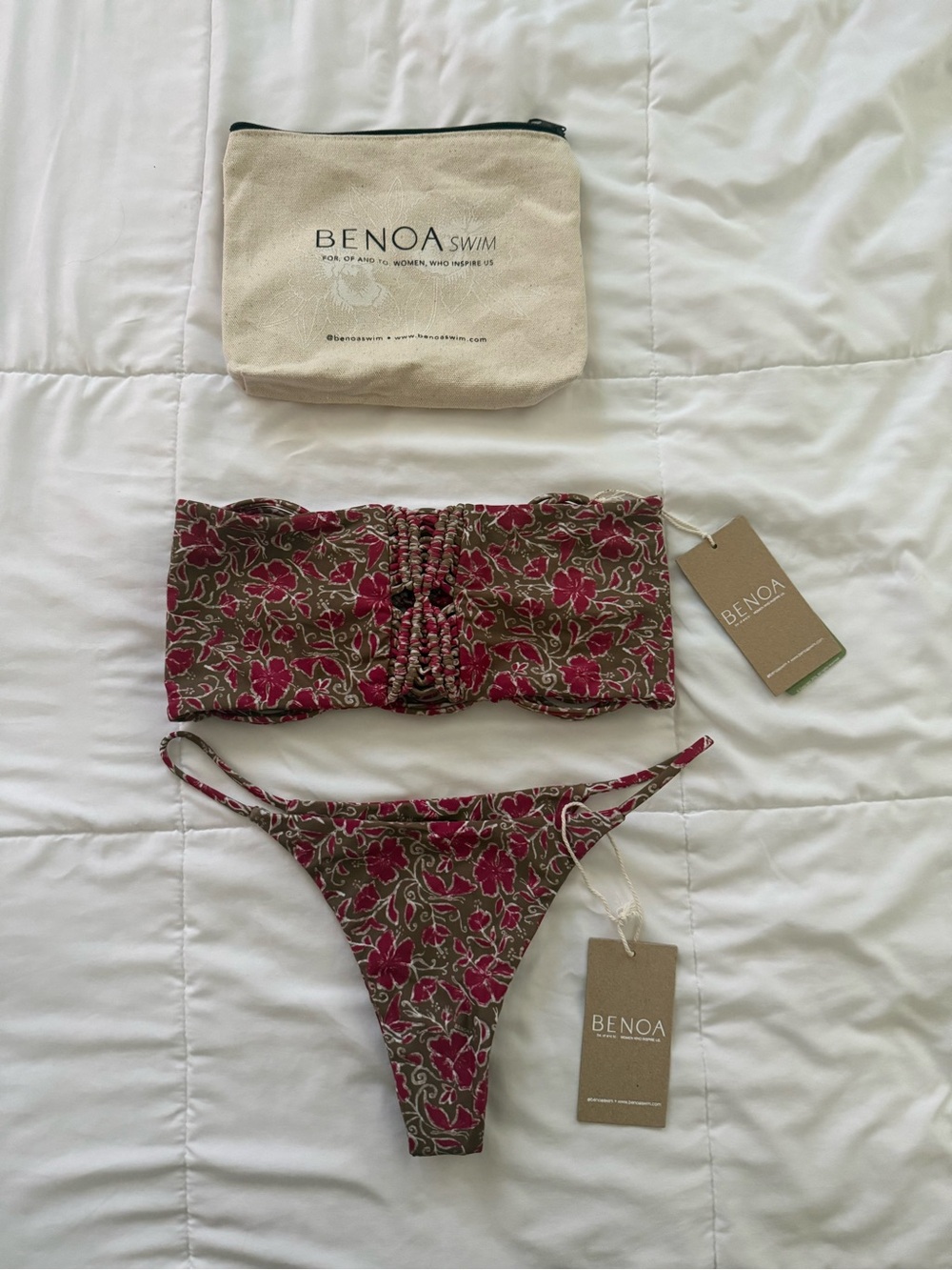 Benoa Swim Eden Bikini Set Bali Top Chibi Bottom Medium NWT
